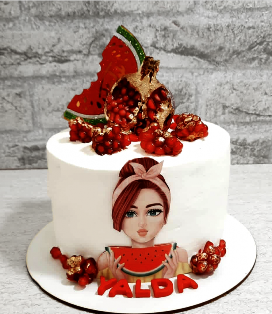 کیک_یلدا_دخترانه