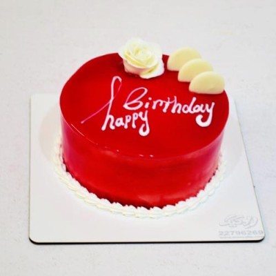 کیک خامه ای ژله قرمز