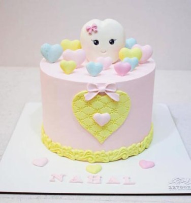 کیک دندونی  دخترانه قلب 
