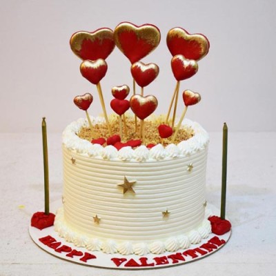 کیک عاشقانه قلب قرمز 