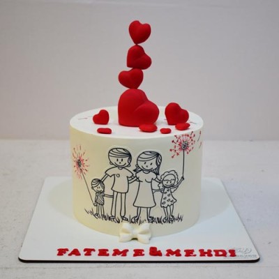 کیک روز پدر خانواده خوشحال 