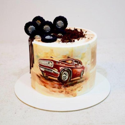 کیک مردانه ماشین قدیمی 