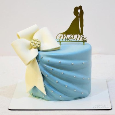 کیک نامزدی فوندانت آبی 