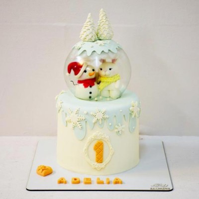 کیک آدم برفی و خرگوش