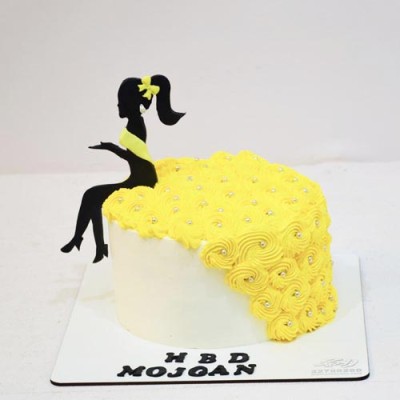 کیک دخترانه دامن زرد