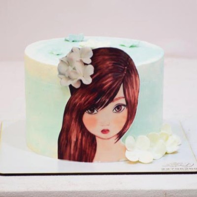 کیک دخترانه شکوفه ای 