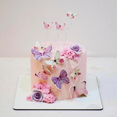کیک دخترانه پروانه ای 