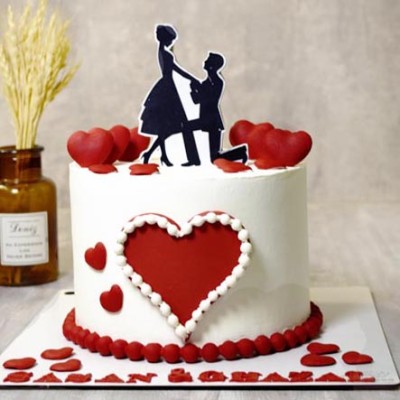 کیک سالگرد ازدواج قلب مرواریدی 