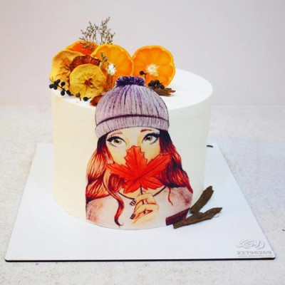 کیک دخترانه پاییزی میوه ای 