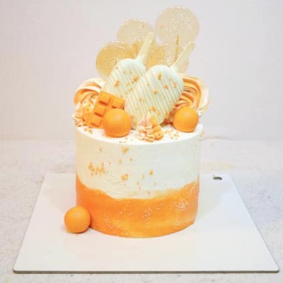 کیک  دخترانه پاییزی نارنجی