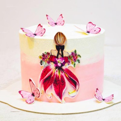 کیک دخترانه بزرگسال پروانه ای 