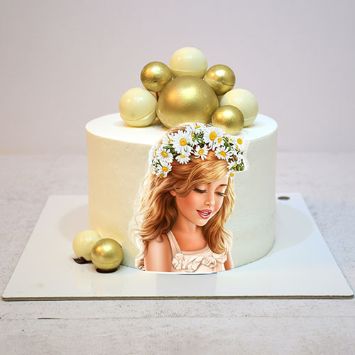 کیک روز دختر توپک طلایی