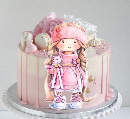 کیک روز دختر صورتی