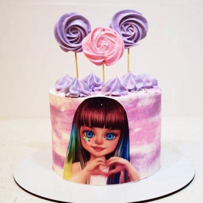 کیک دخترانه فانتزی رنگی 
