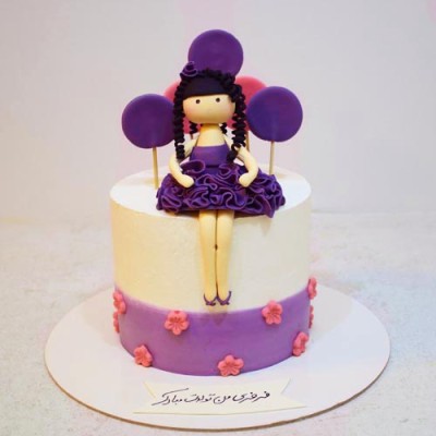 کیک دخترانه عروسکی 