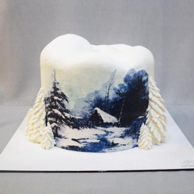 کیک زمستانی کوهستان 