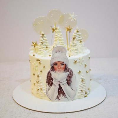 کیک زمستانی دخترانه 