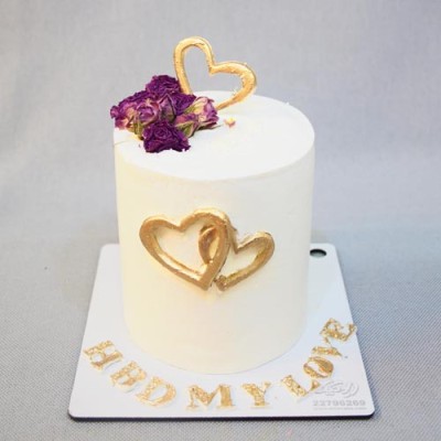 مینی کیک ولنتاین قلب طلایی