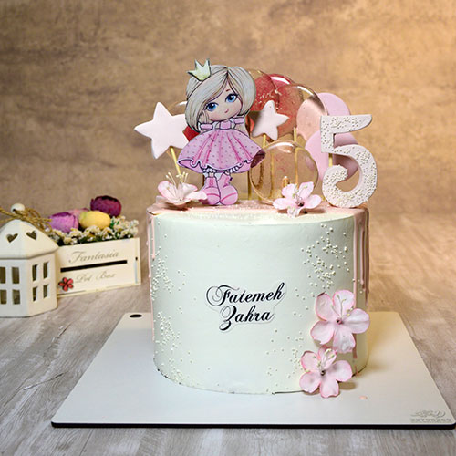کیک دخترانه پرنسس و شکوفه 
