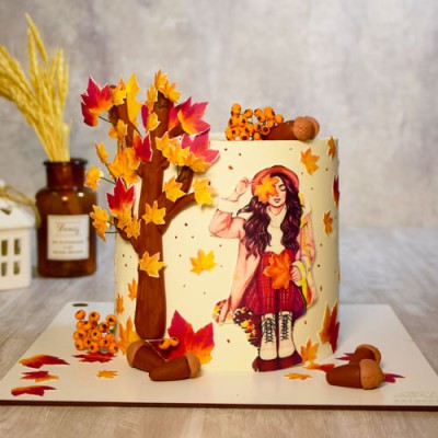 کیک دخترانه پاییزی چشمک