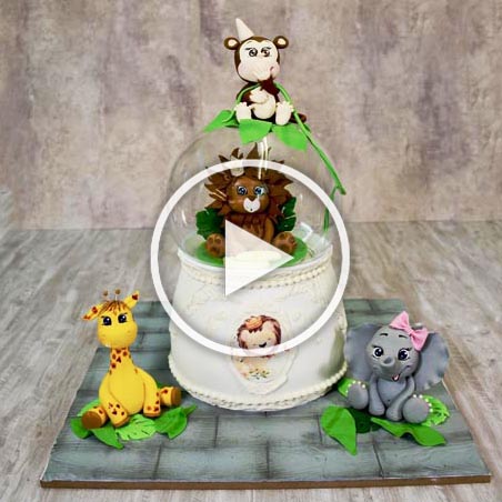 کیک گوی گردان حیوانات جنگل