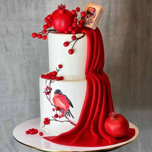 کیک یلدا شال قرمز