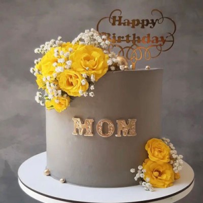 کیک روز مادر گل زرد