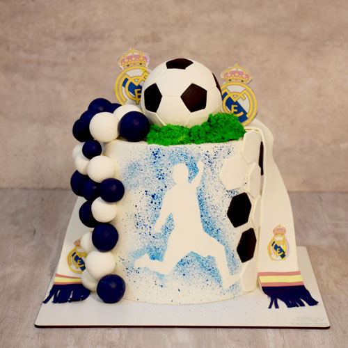 کیک فوتبالی آبی