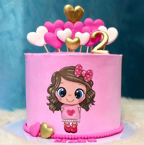 کیک روز دختر قلبی 
