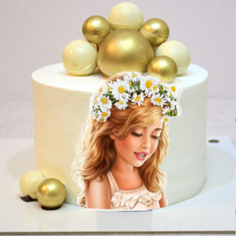 کیک توپک طلایی روز دختر